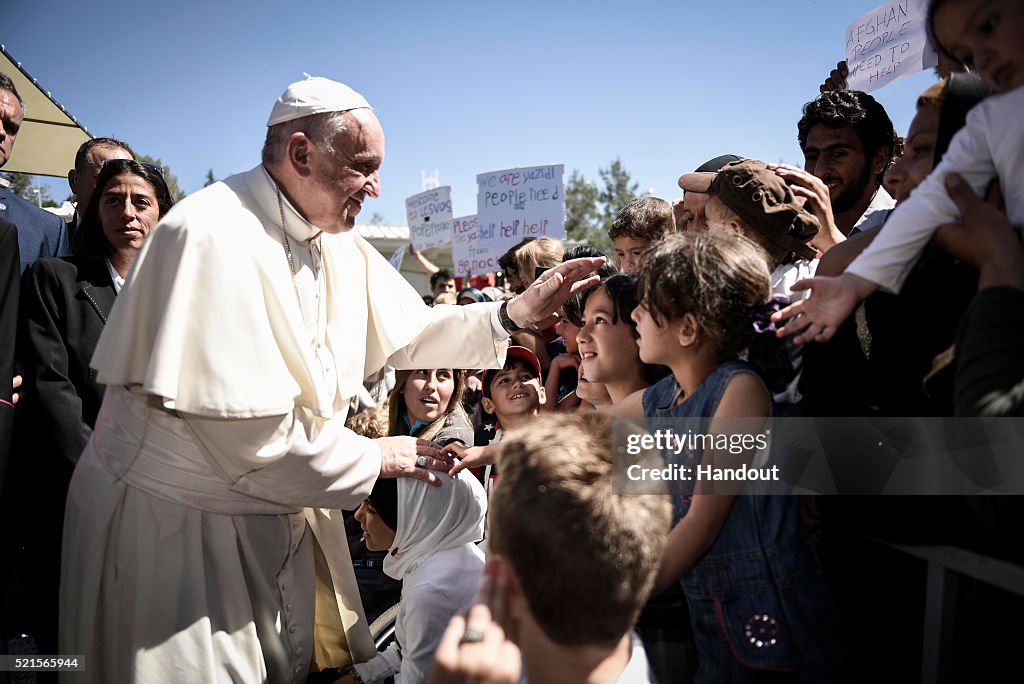 Pope Francis Visits The Greek Island Of Lesbos To Meet With Migrants