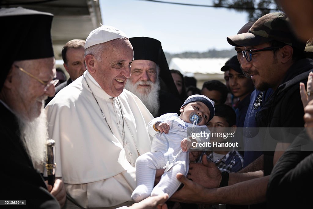 Pope Francis Visits The Greek Island Of Lesbos To Meet With Migrants