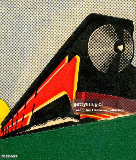 Matchbook image of oncoming train.