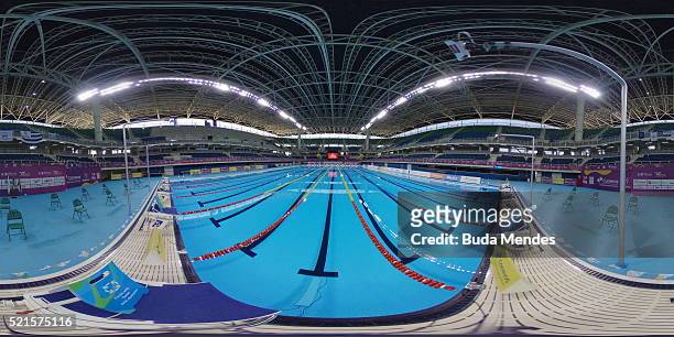General view of the Olympic aquatic venue during the Maria Lenk Swimming Trophy - Aquece Rio Test Event for the Rio 2016 Olympics at the Olympic Park...