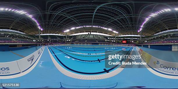 General view of the Olympic aquatic venue during the Maria Lenk Swimming Trophy - Aquece Rio Test Event for the Rio 2016 Olympics at the Olympic Park...