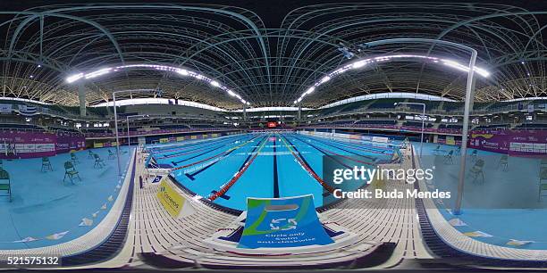 General view of the Olympic aquatic venue during the Maria Lenk Swimming Trophy - Aquece Rio Test Event for the Rio 2016 Olympics at the Olympic Park...