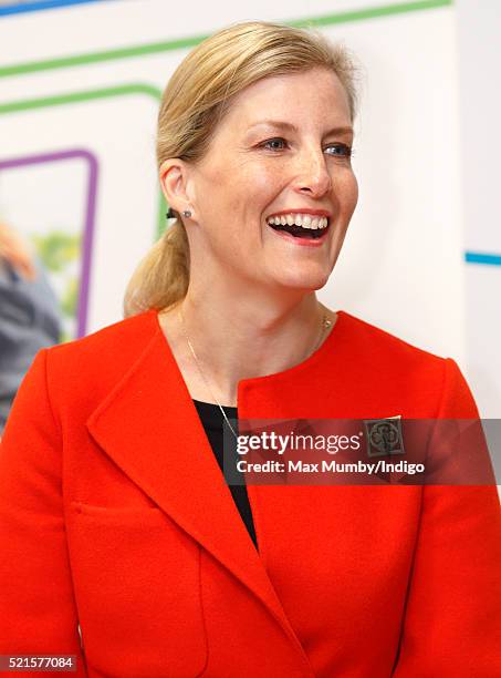 Sophie, Countess of Wessex opens the newly refurbished Girlguiding head office on April 16, 2016 in London, England.