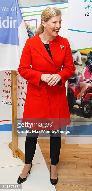 Sophie, Countess of Wessex opens the newly refurbished Girlguiding head office on April 16, 2016 in London, England.