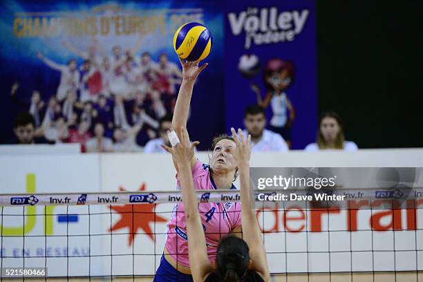 Nina Coolman of Stade Francais Paris Saint Cloud during the Ligue A Quarter Final Play Off match between Stade Francais Paris Saint Cloud and Le...