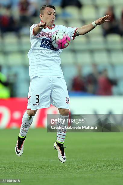 Gaetano Letizia of Carpi FC in action during the Serie A match between Carpi FC and Genoa CFC at Alberto Braglia Stadium on April 16, 2016 in Modena,...