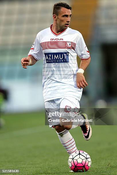 Gaetano Letizia of Carpi FC in action during the Serie A match between Carpi FC and Genoa CFC at Alberto Braglia Stadium on April 16, 2016 in Modena,...