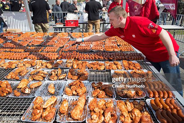 Breaking the Guinness Record in grilling on the largest grill. Record grill has a size of 5 to 7 meters. 16 April Nadarzyn, Poland