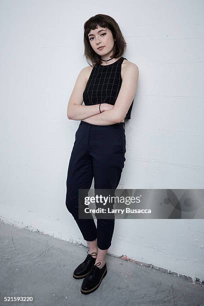 Actress Gina Piersanti from "Here Alone" poses at the Tribeca Film Festival Getty Images Studio on April 15, 2016 in New York City.