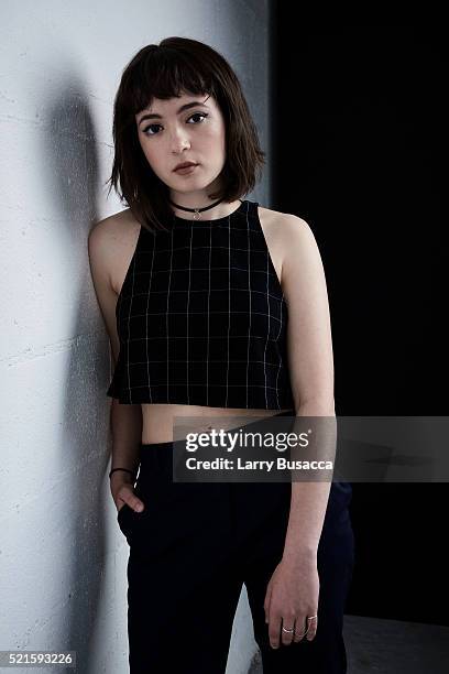 Actress Gina Piersanti from "Here Alone" poses at the Tribeca Film Festival Getty Images Studio on April 15, 2016 in New York City.