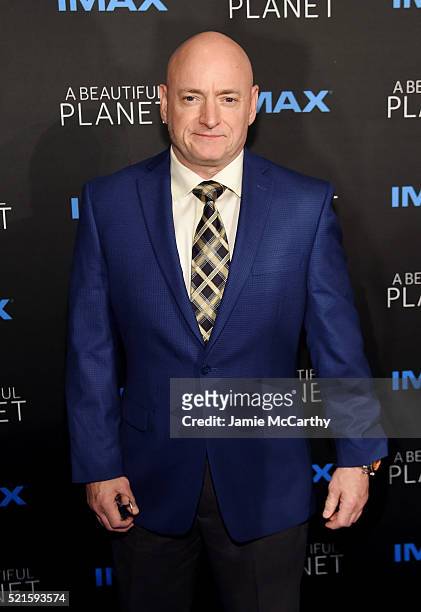 Former NASA astronaut, Scott Kelly attends the New York premiere of "A Beautiful Planet" at AMC Loews Lincoln Square on April 16, 2016 in New York...