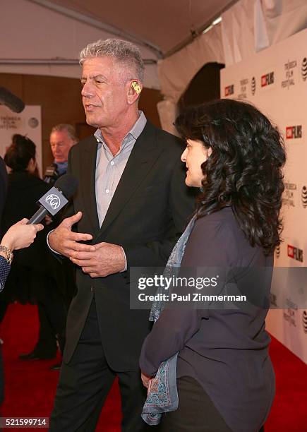 Executive Producer Anthony Bourdain and Director Lydia Tenaglia at CNN Films - Jeremiah Tower: The Last Magnificent at TFF Panel & Party on April 16,...