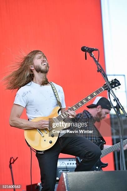 Musician Trevor Terndrup of Moon Taxi performs onstage during day 2 of the 2016 Coachella Valley Music & Arts Festival Weekend 1 at the Empire Polo...