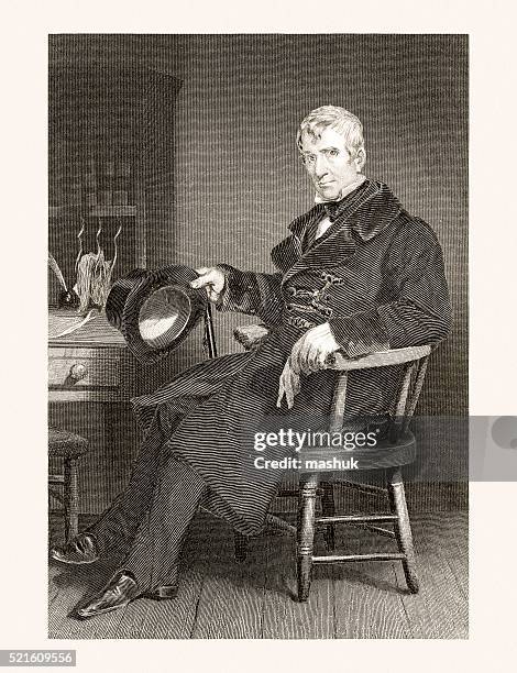 william henry harrison , 19 century portrait - william henry harrison us president stock illustrations