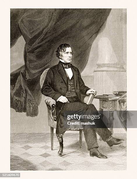 Franklin Pierce 19 Century Portrait High-Res Vector Graphic