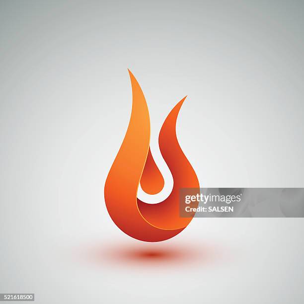 three dimensional symbol/icon of fire. - warning sign 3d stock illustrations