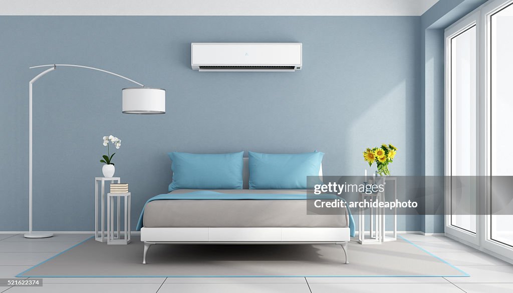 Modern Bedroom With Air Conditioner High-Res Stock Photo - Getty Images