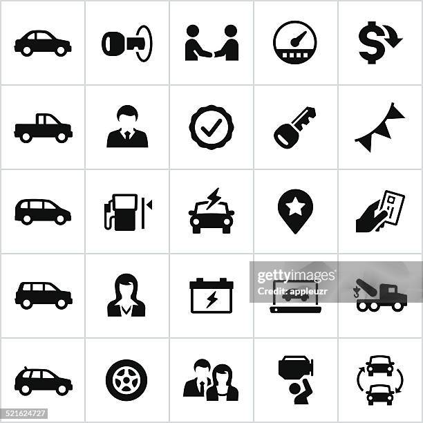 schwarzes auto-autohaus symbole - autoschlüssel stock-grafiken, -clipart, -cartoons und -symbole