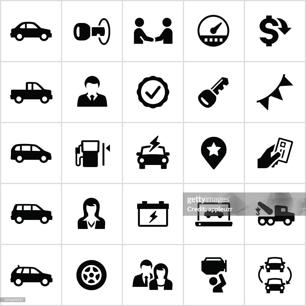 Black Auto Dealership Icons