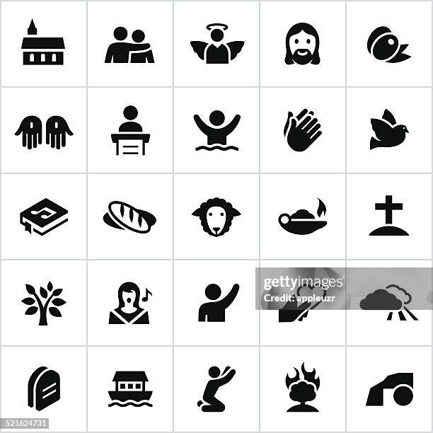 ilustrações de stock, clip art, desenhos animados e ícones de ícones do cristianismo preto - cristão