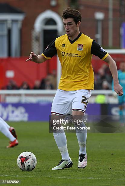 John Marquis of Northampton Town in action during the Sky Bet League Two match between Exeter City and Northampton Town at St James Park on April 16,...