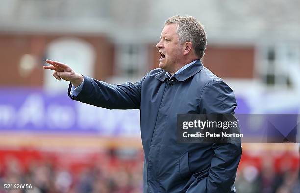 Northampton Town manager Chris Wilder gives instructions during the Sky Bet League Two match between Exeter City and Northampton Town at St James...