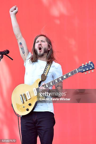 Musician Trevor Terndrup of Moon Taxi performs onstage during day 2 of the 2016 Coachella Valley Music & Arts Festival Weekend 1 at the Empire Polo...