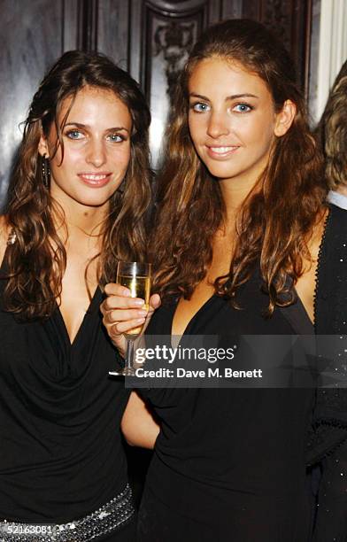 Model Marina Hanbury and sister Rose attend the book launch for historian Andrew Roberts new book "Waterloo," at the English Speaking union Club in...