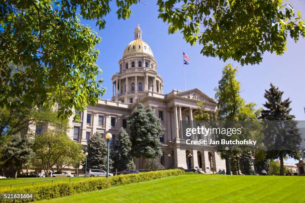 colorado state capitol - kapitol von denver stock-fotos und bilder