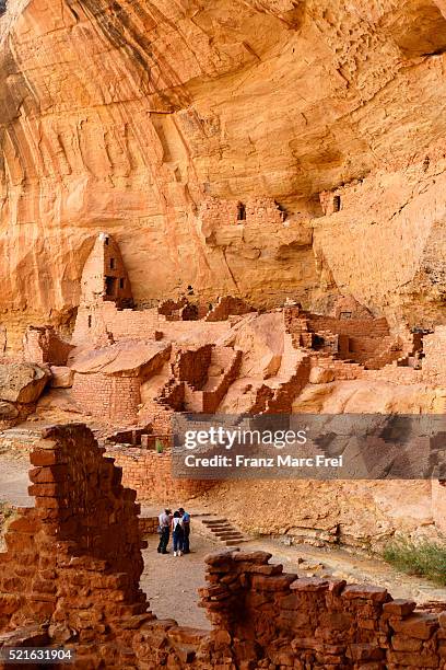 long house ruins at mesa verde national park - mesa verde national park foto e immagini stock