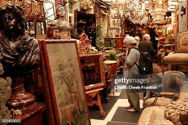 flea market at saint-ouen in the suburbs of paris - antique shop stock pictures, royalty-free photos & images