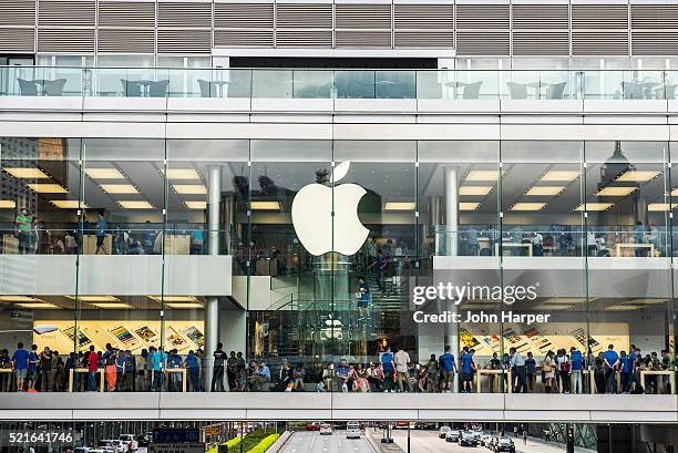 apple store, hong kong - apple building stock-fotos und bilder