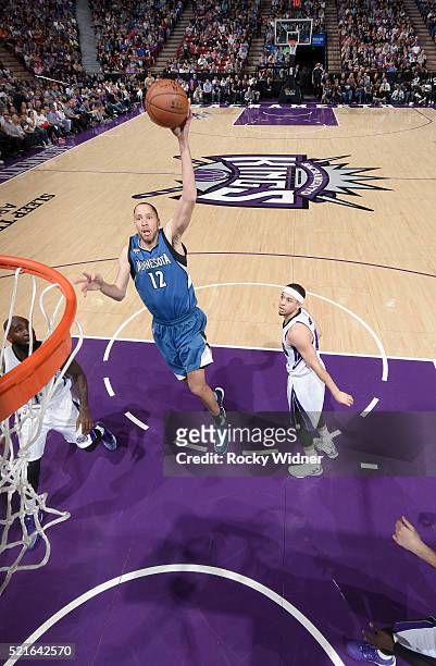 Tayshaun Prince of the Minnesota Timberwolves shoots against the Sacramento Kings on April 7, 2016 at Sleep Train Arena in Sacramento, California....