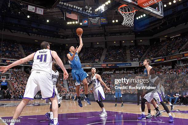 Tayshaun Prince of the Minnesota Timberwolves shoots against the Sacramento Kings on April 7, 2016 at Sleep Train Arena in Sacramento, California....