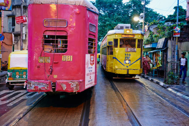 india, west bengal, kolkata, calcutta, tramway - west bengal india stock pictures, royalty-free photos & images