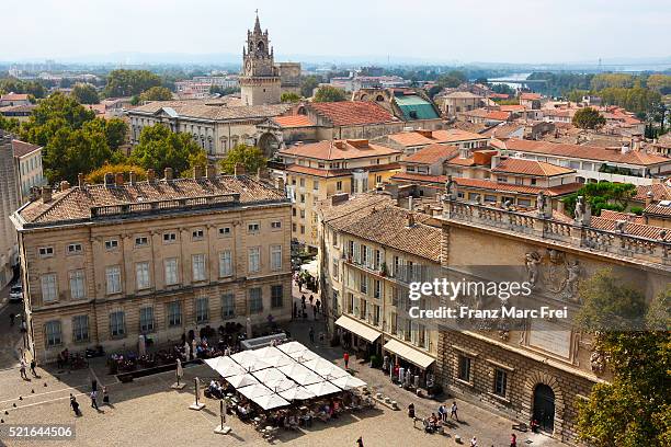 place du palais, avignon, vaucluse, provence - eurozone stock pictures, royalty-free photos & images