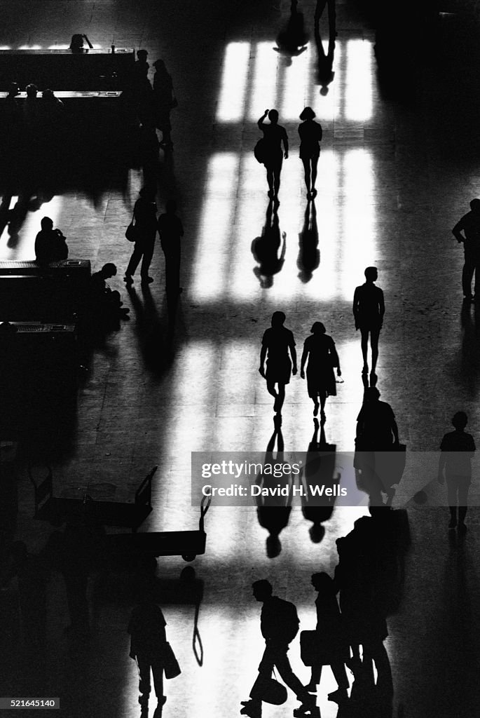 Commuters in Train Station