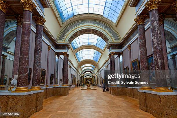 grande galerie at the musee du louvre - galerie stock pictures, royalty-free photos & images