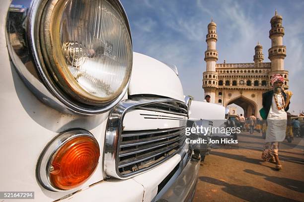 front of hindustan ambassador - ambassador car stock pictures, royalty-free photos & images