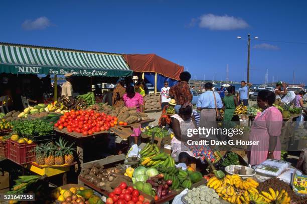 produce market - french antilles stock pictures, royalty-free photos & images