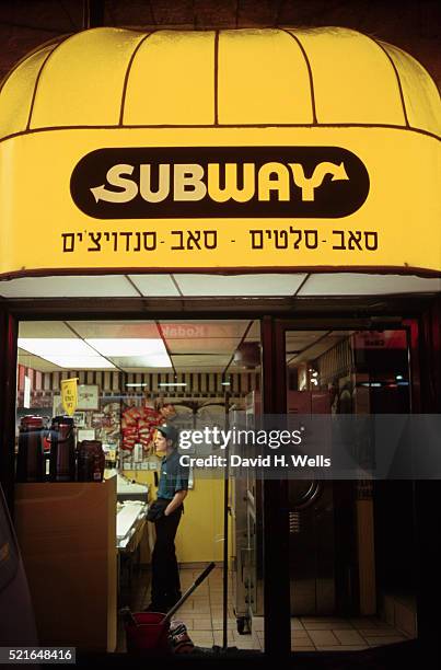 subway sandwich shop in jerusalem - subway_(restaurant) stock pictures, royalty-free photos & images