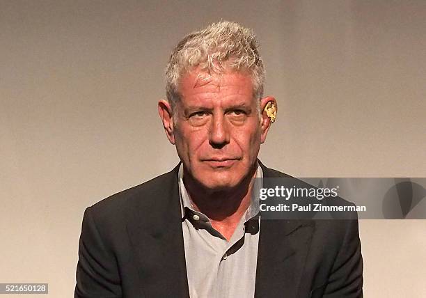 Executive Producer Anthony Bourdain speaks on stage at CNN Films - Jeremiah Tower: The Last Magnificent at TFF Panel & Party on April 16, 2016 in New...