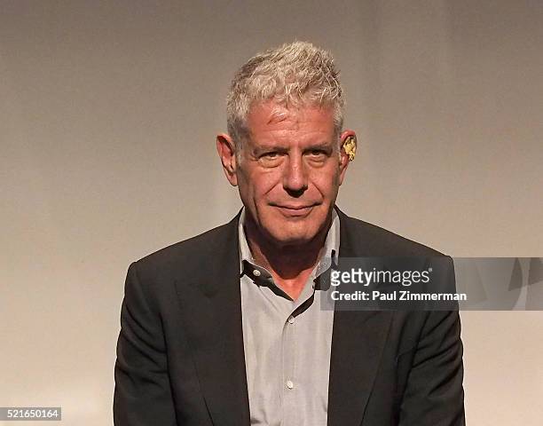 Executive Producer Anthony Bourdain speaks on stage at CNN Films - Jeremiah Tower: The Last Magnificent at TFF Panel & Party on April 16, 2016 in New...