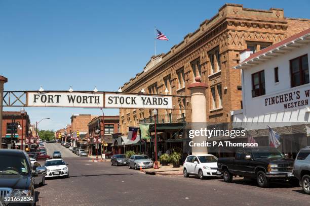 fort worth stock yards sign, texas - fort worth fotografías e imágenes de stock