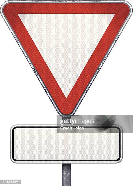 Yield Sign Rectangular 70 Yield Sign White Background High Res Illustrations - Getty Images