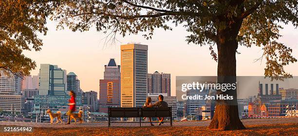 the inner harbor, baltimore. - federal hill stock pictures, royalty-free photos & images