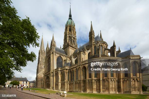 the cathedral of bayeux, departement calvados - bayeux stock pictures, royalty-free photos & images