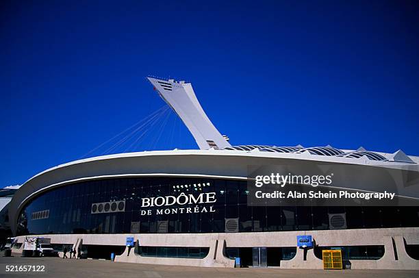 exterior of biodome in montreal - montreal biodome stock pictures, royalty-free photos & images