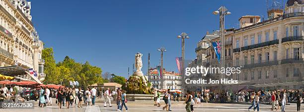 place de la comedie in montpellier - montpellier stock pictures, royalty-free photos & images