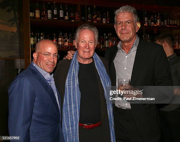 President of CNN Worldwide Jeff Zucker; film subject, chef Jeremiah Tower and Executive Producer Anthony Bourdain attend the CNN Films and ZPZ...